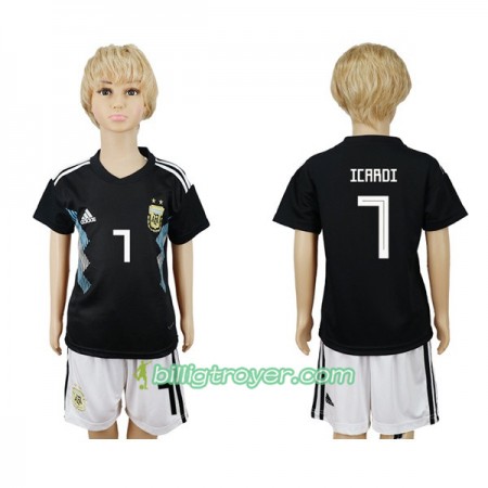 Billige Fotballdrakter Argentina Icardi 7 Barn VM 2018 Bortedraktsett